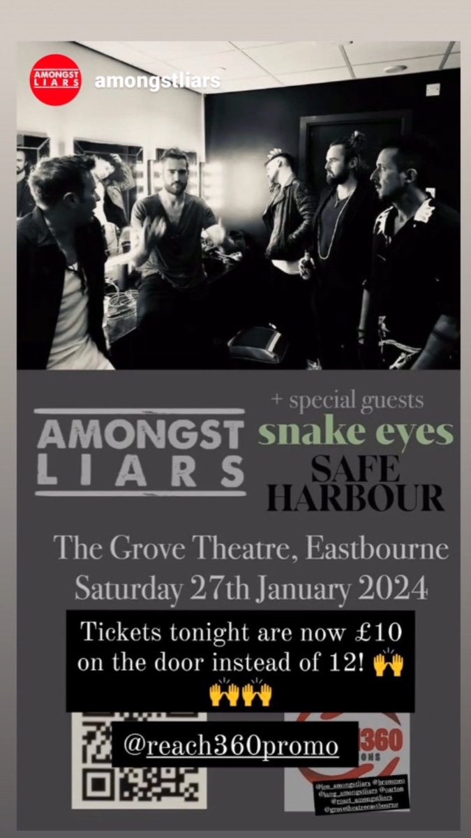 All tix £10 tonight. Come and see @amongstliars in their hometown tonight. seetickets.com/event/amongst-…