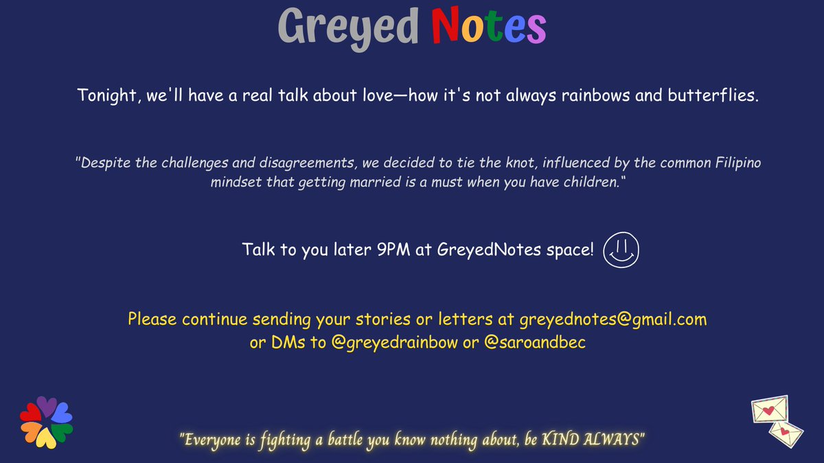 greyedrainbow's tweet image. Love is not always rainbows and butterflies. 😊🌈🦋 Hope to see you later! 😉 #greyednotes #inspiredbyfreenbecky #beckysangels #srchafreen