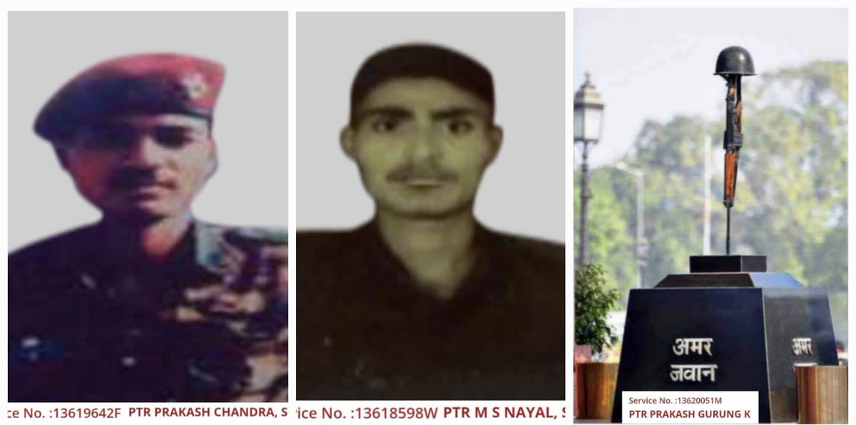 Paying tributes to 1.PTR Parkash Chand S.C awardee 2.PTR Manhim Singh Nayal S.C awardee 3.PTR Parkash Gurang , all from #3PARA on their Balidan diwas today..They gave their supreme sacrifice in fighting with militants on this day in Kashmir valley