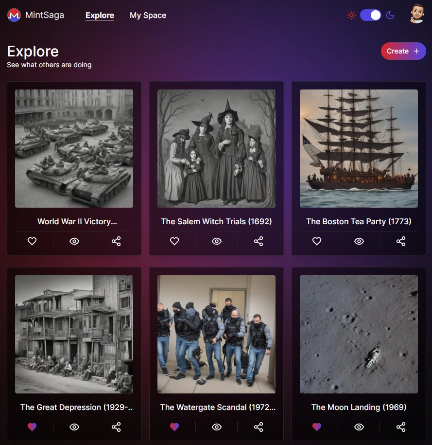 oldmannav's tweet image. 🌐Introducing &quot;MintSaga&quot; at #AbstractionHackathon. We&apos;re weaving history with entries on blockchain, thanks to #Mintbase and #Arweave. Join us for a modest journey through time, making memories special for every user!🕰️ @kirat_tw #buildinpublic mintsaga.vercel.app