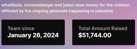 chrismelbz's tweet photo. absolutely speechless by this communities generosity.

over $51k raised tonight between 3 communties in under 5 hours is wild. thanks so much for hanging, spreading the word and being there. this money will help so many deserving people. https://t.co/7mDX6RAHnt