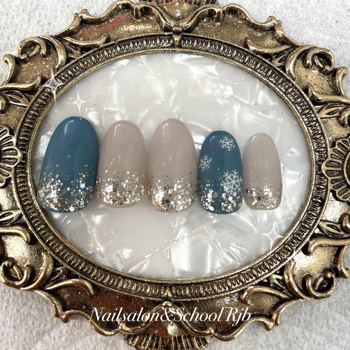 雪の結晶ネイルデザイン@高砂ネイルサロンrjb