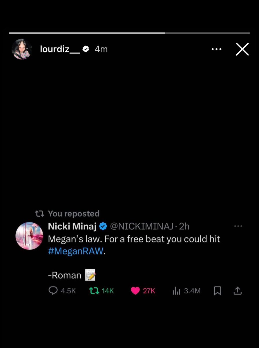 OH LOURDIZ I knew you was a Real One