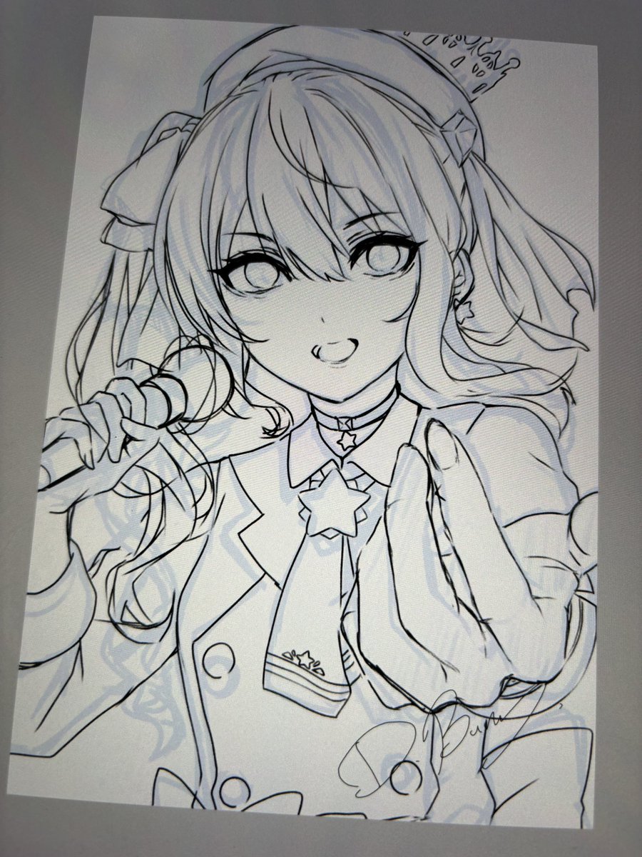 こちらゆるゆり一挙放送を観ながら描いたすいせい星街の下書き 