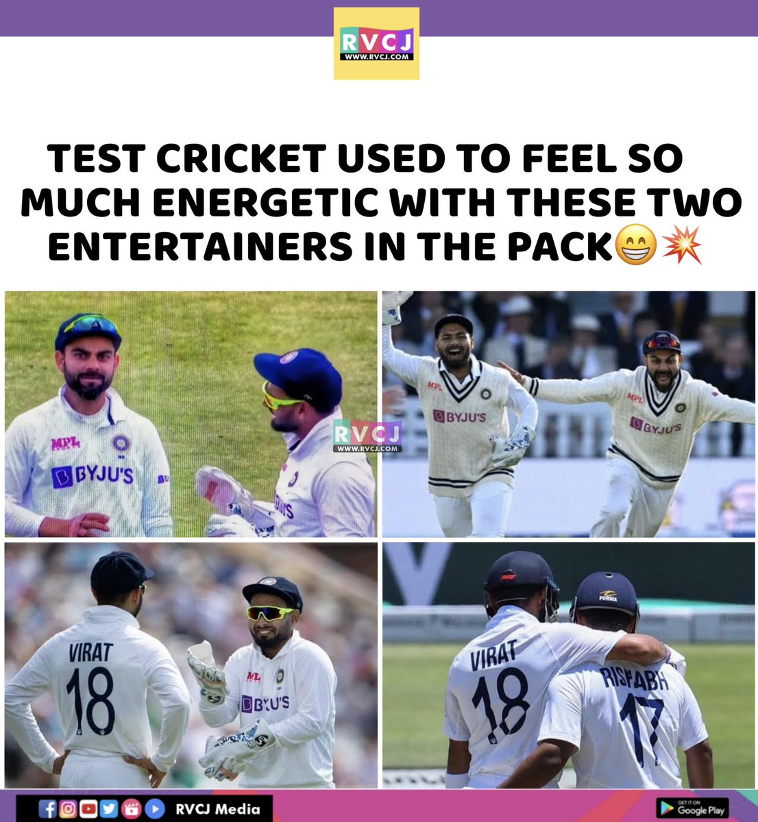RVCJ_FB's tweet photo. Virat Kohli &amp; Rishabh Pant https://t.co/oidGdm4w9f