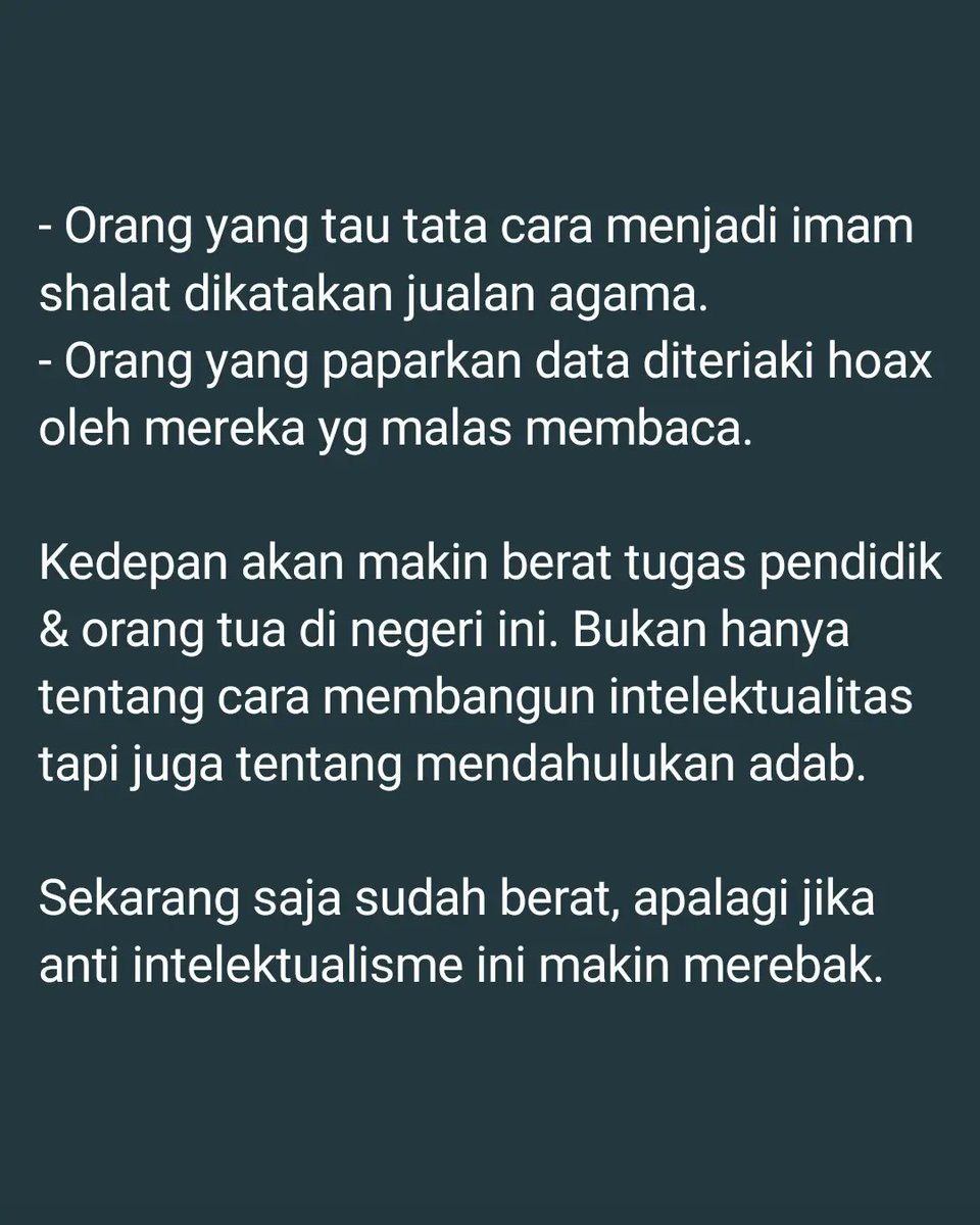 simplyndah's tweet photo. Bahaya #antiintelektualisme https://t.co/rXIlgLfyFH
