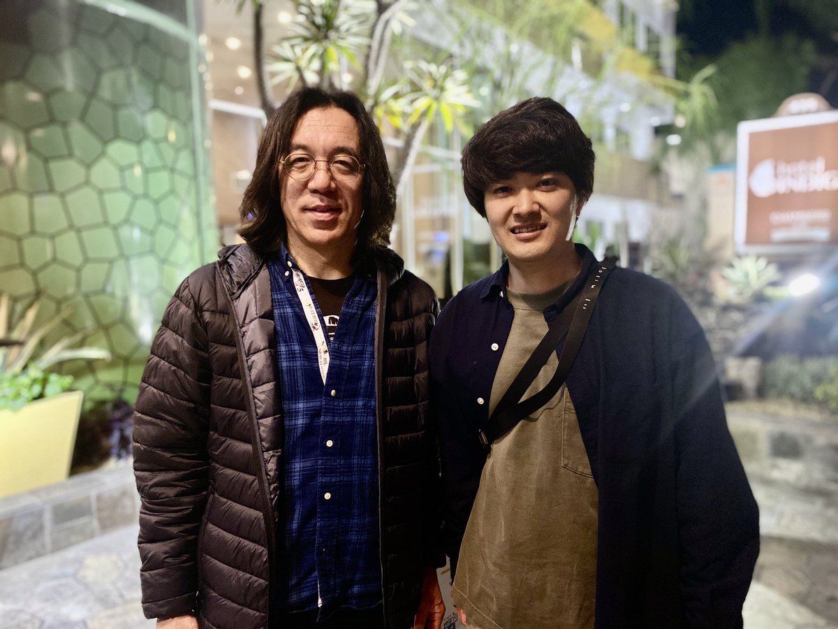tcgakki03's tweet image. I met Tomo-san on the way hotel and took a picture to commemorate the event!
His wonderful performance can be also heard tomorrow at One Control,Booth #4733.

#namm #tomofujita #onecontrol