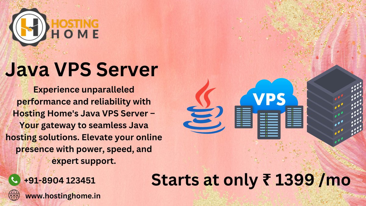Hostinghome1's tweet image. Unlock the full potential of Java with Hosting Home's cutting-edge VPS Server.
Visit Us
hostinghome.in/java-vps-serve…
Contact us
+918904123452
+919019068720
#javavps
#vps
#java
#hosting
#managedvps
#unmanagedvps
#rootvps
#javacloud
#cloudserver
#VPShosting
#javaserver