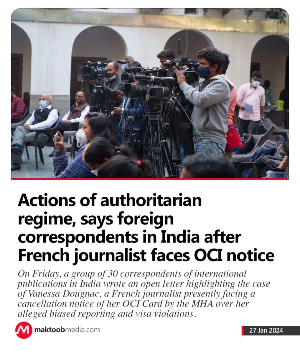 Actions of #authoritarianregime, says foreign #correspondents in #India after #French #journalist, #VanessaDougnac faces #OCI #notice

maktoobmedia.com/india/actions-…