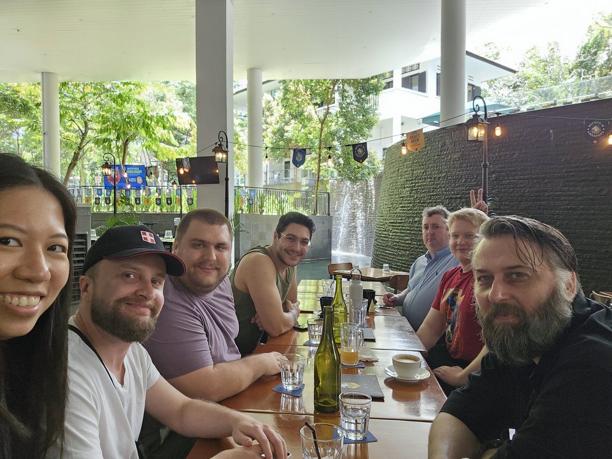 Met this lovely bunch of Keepers who were in Singapore for the <a href="/skullnbonesgame/">Skull and Bones</a> workshop! Looking forward to playing the game with everyone <a href="/crispytaytortot/">Crispy</a> <a href="/veledrome96/">Vele</a> <a href="/waallouh/">Waallouh</a> <a href="/StrongJonSilver/">Jon Gray</a> <a href="/LilywhiteTv/">LilywhiteTV</a> and Styx. Missing <a href="/ttv_charlie/">Charging Charlie</a> who left already