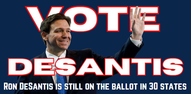 CivicViewPoint's tweet photo. @will_m1399 @BlkmgeMO We can still vote for DeSantis in 30 states! Let's keep voting for him to show America that he is the NOMINEE the GOP needs! #BringBackRon! https://t.co/Xj3yUbKa4J