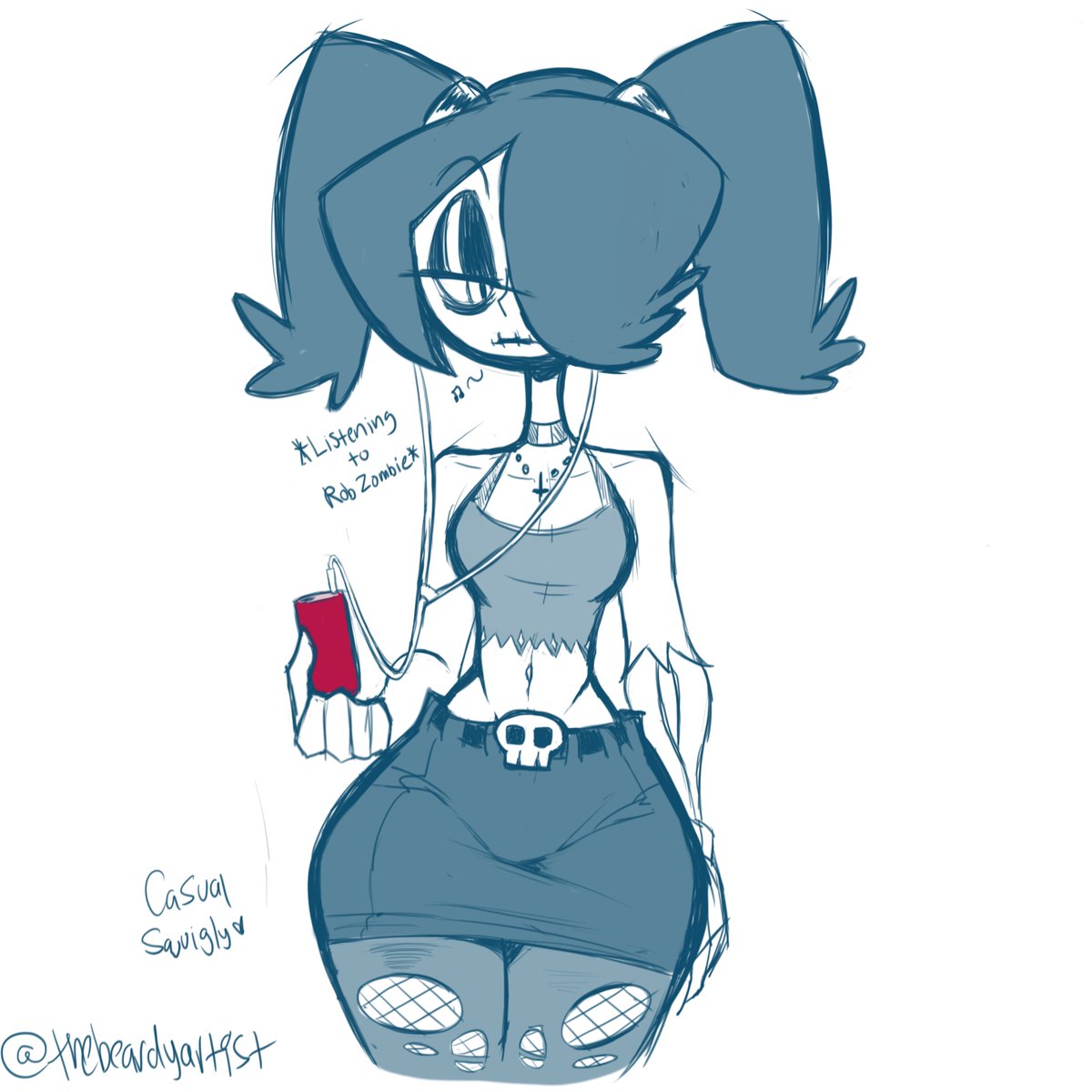 BeardyArtist's tweet photo. Decided to draw an oldie but a goodie! :> #Skullgirls #skullgirlsfanart #Squigly https://t.co/Wbn7FzeM6V
