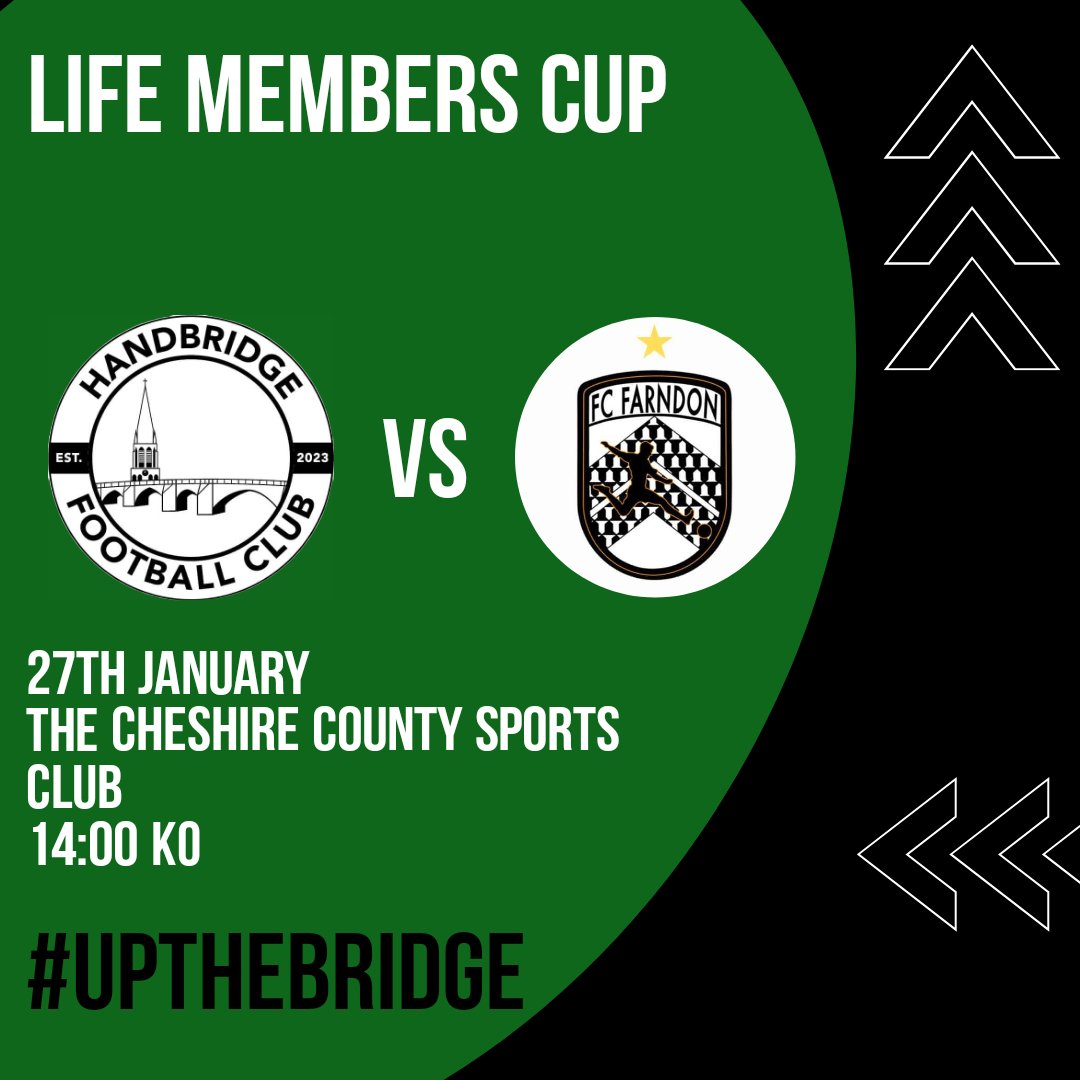 HandbridgeFC (@handbridgefc) on Twitter photo β½οΈ MATCH DAY β½οΈ
Today we face <a href="/fc_farndon/">FC Farndon</a> at home in the Life Members Cup at <a href="/CheshireThe/">The Cheshire</a> 14:00 for KO, spectators more than welcome as usual!
#UPTHEBRIDGE β½οΈ MATCH DAY β½οΈ
Today we face <a href="/fc_farndon/">FC Farndon</a> at home in the Life Members Cup at <a href="/CheshireThe/">The Cheshire</a> 14:00 for KO, spectators more than welcome as usual!
#UPTHEBRIDGE