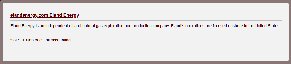FalconFeedsio's tweet image. Mydata/Alphalocker #ransomware has added Eland Energy (elandenergy.com) to their victim list.

#USA
#mydata #darkweb #cyberattack