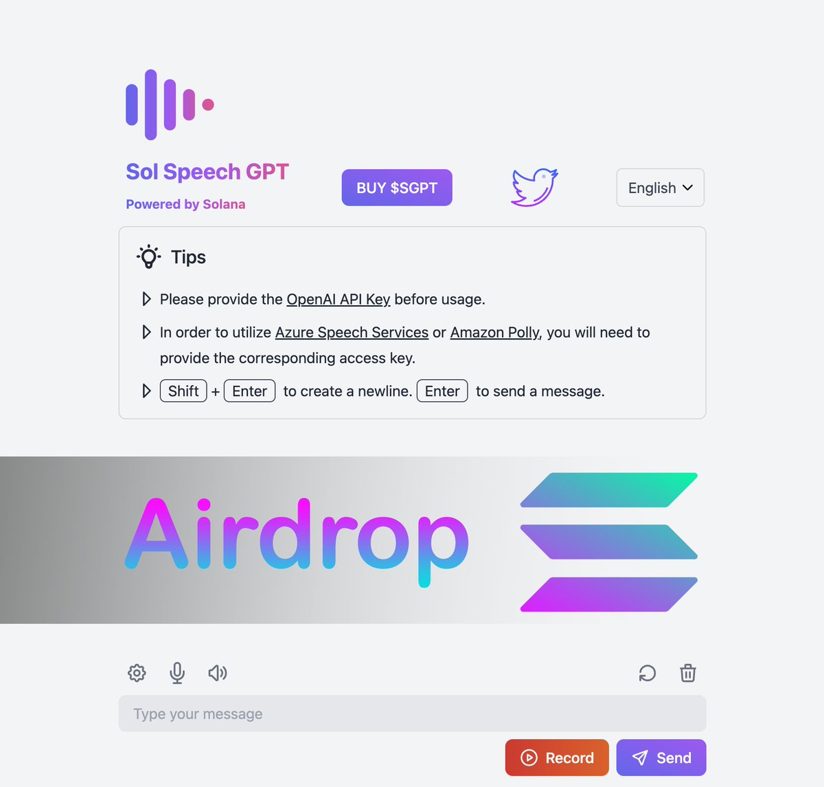 SolSpeechGPT 🗯️ AI Chat & Trade Bot 📊 tweet media