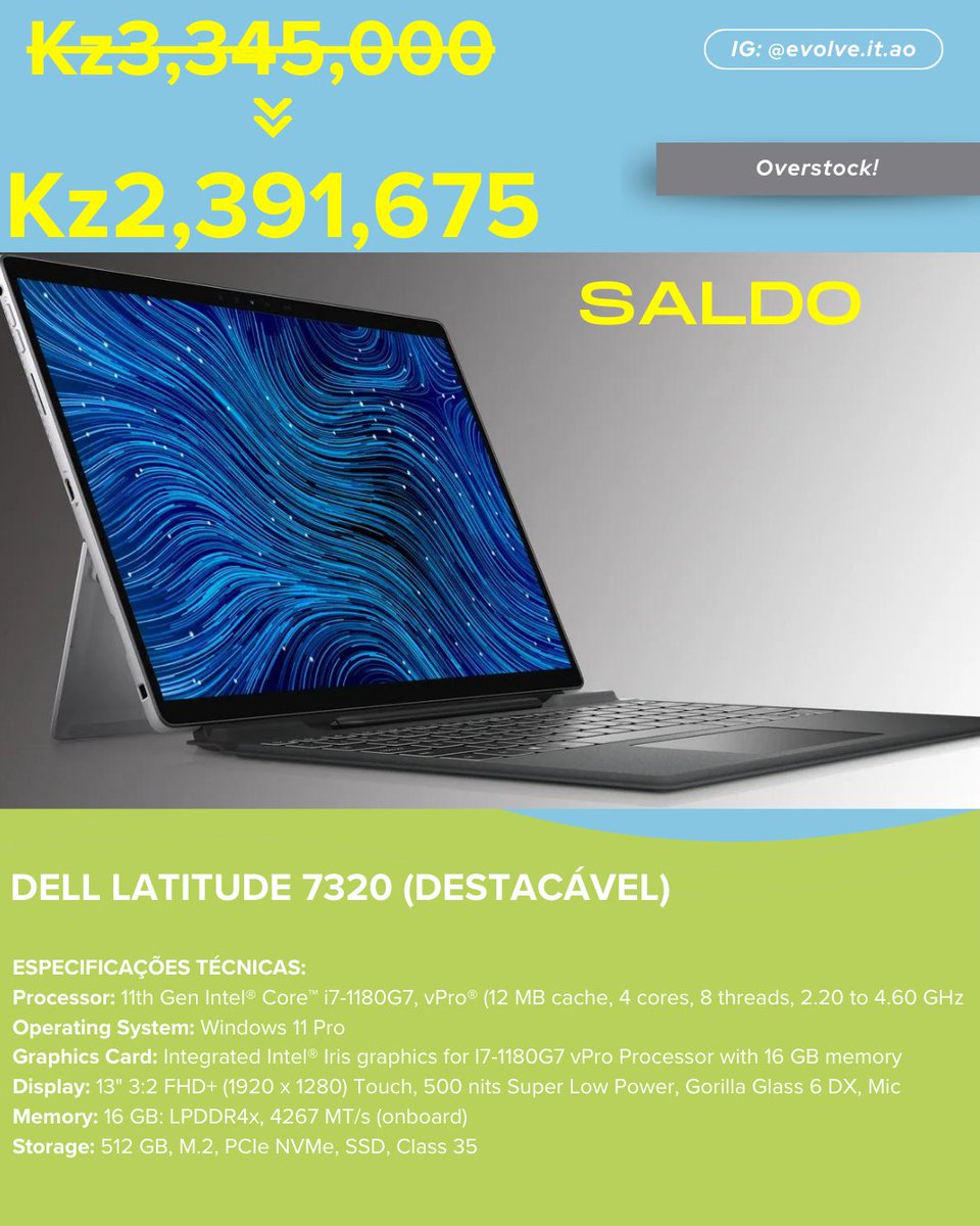 itevolved's tweet image. Dell Latitude 7320 laptop.