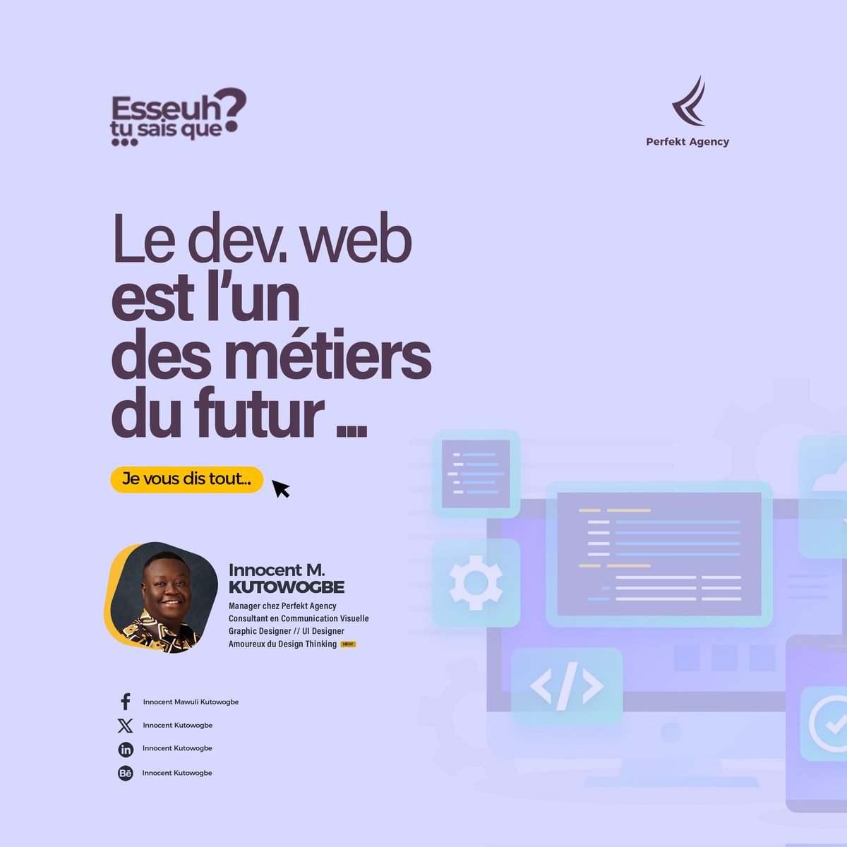 Innocentkut's tweet image. Chère communauté des #developpeursweb du #togo, vous êtes à l&apos;honneur en ce jour...
Le métier de développeur web est vraiment prisé de nos jours, avec l&apos;avènement de l&apos;I.A.
1/5