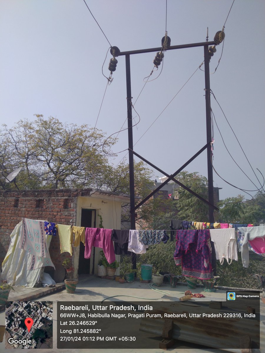 AvineshG's tweet photo. Sir one hi tention power line is available on my home inactive since more than 12 years, request to remove this due to its pole and wires are getting damage, it might be major accident.

@mvvnlraebareli @MVVNLmd @UPPCLLKO @myogioffice https://t.co/WLIVEZX162
