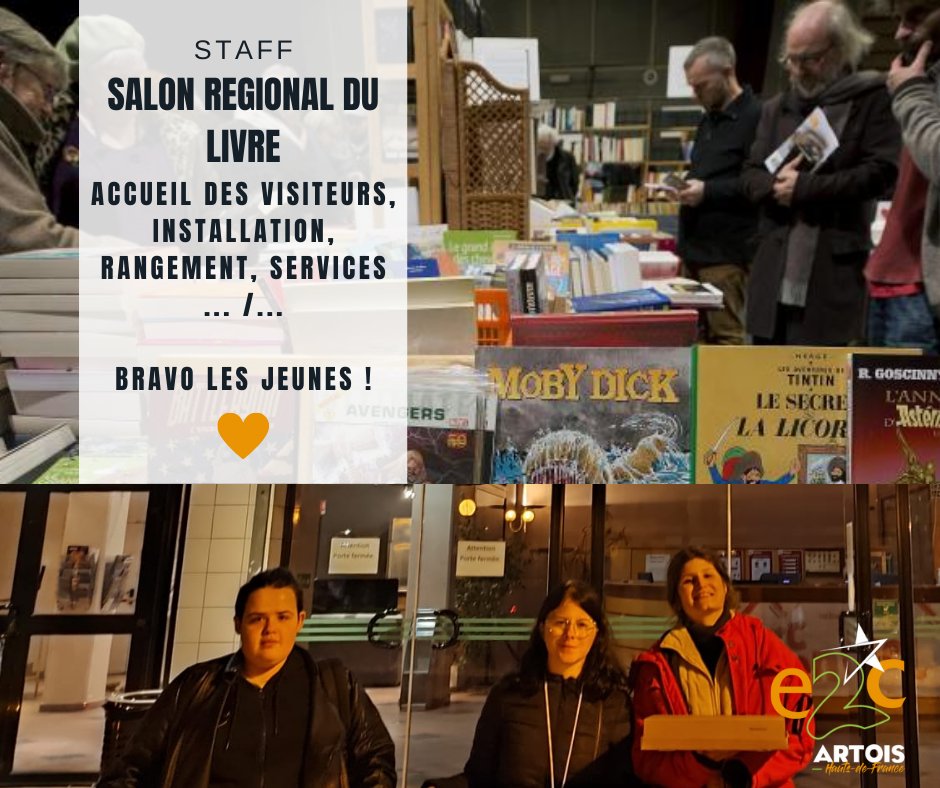 Evénement littéraire au centre Arc-en-Ciel de Liévin. Daisy, Marie et Tatiana ont accueilli les visiteurs avec un grand sourire. #générationmotivée #e2cartois #salondulivreliévin