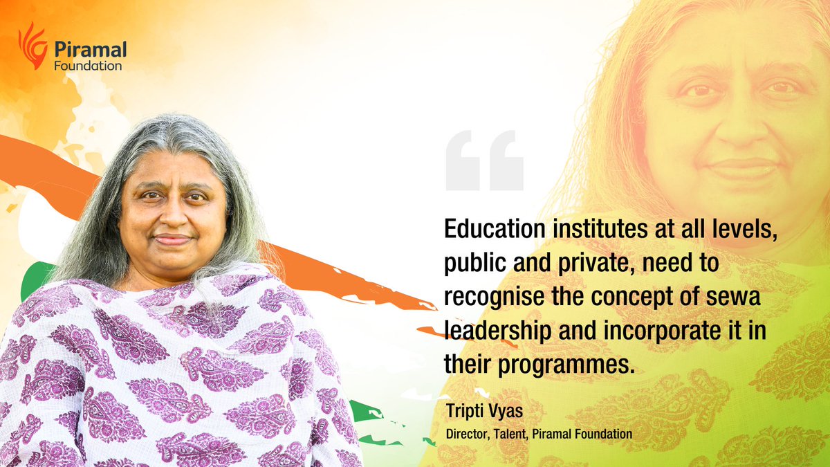 PiramalFdn's tweet image. Tripti Vyas, Director of Talent at Piramal Foundation, highlights the importance of sewa leadership in education. Join us in shaping future leaders committed to serving society!
#RepublicDay #CommitmentToChange #PiramalFoundation #InspireToAspire