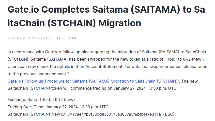 StygianOne's tweet photo. #SaitaChain #Gateio migration...

This is actually unreal.

Completely nonsense announcements: 1:0,42

But people are getting 1:0,58

Where the rest is @gate_io ? Why are you stealing money from your users?

And why your annoncements are soo bad like non paid intern would be writing them?

Dear @han_gate are you aware of this? Your #CEX stealing money from own users. Making super strange announcements without even checking them up or even reading them up.

Is your platform really that bad?