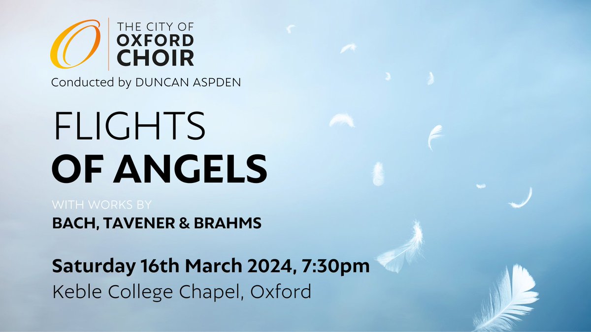 Come and join us on 16 March for the evocative sound world of solo cello and chamber choir in 'Flights of Angels', a moving programme by Bach, Brahms, Tavener and more, which makes the most of the resonant surroundings of Keble College chapel. oxfordchoir.org/flights-of-ang…