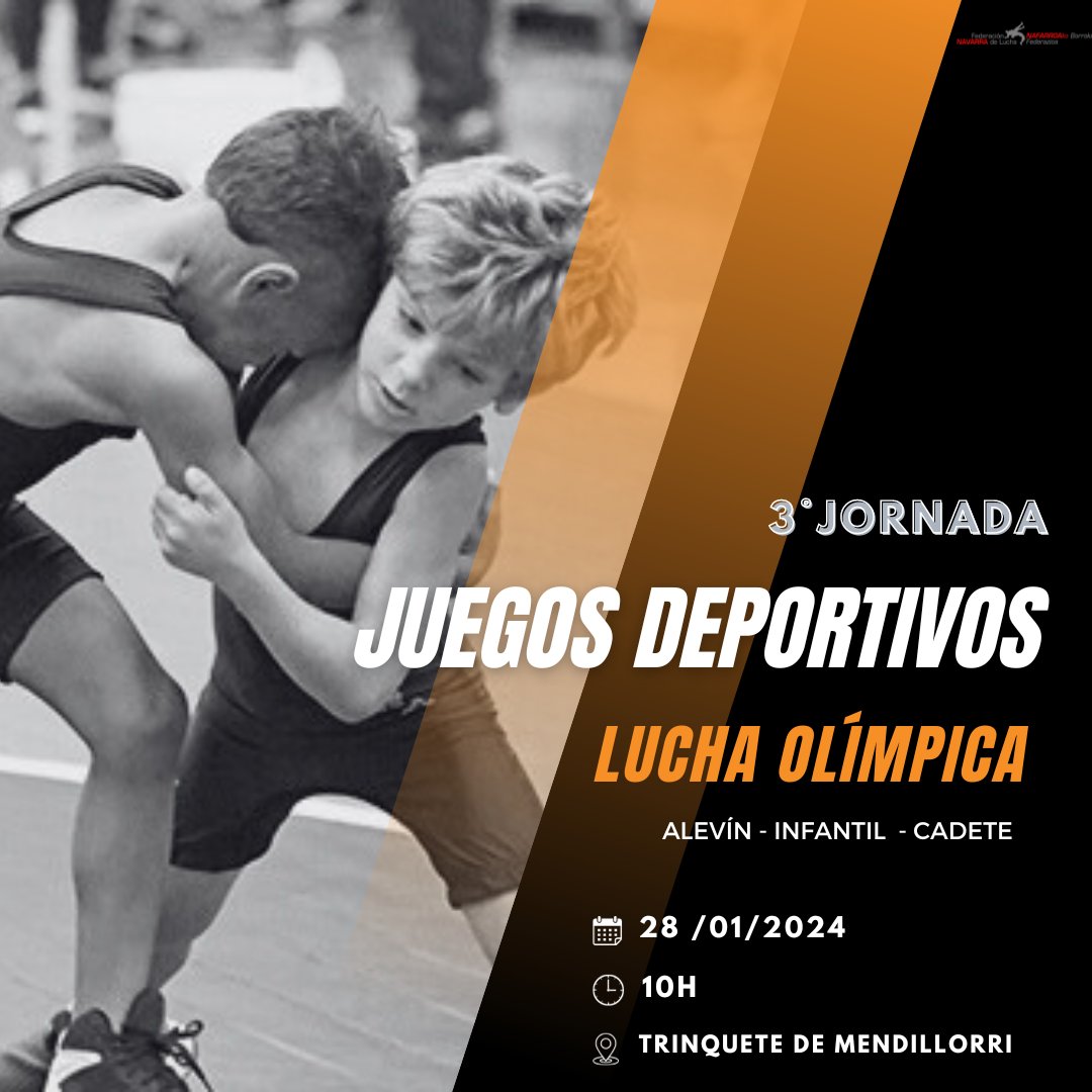 Mañana domingo 28 de enero vari@s de nuestr@s deportistas van participar en la 3° jornada de los juegos deportivos de Navarra de Lucha olímpica. ¡Desde aquí desearles mucha suerte a tod@s!
.
.
#wrestlingburlada #kids