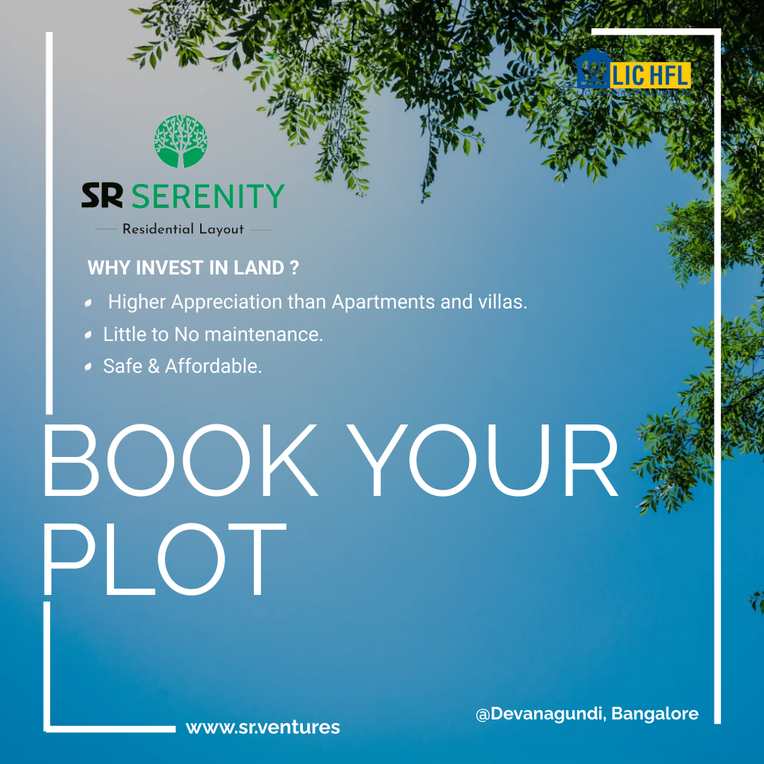 Why invest in SR Serenity Plots?

• Higher Appreciation than Apartments and villas.
• Little to No maintenance.
• Safe & Affordable.

#srserenity #residentialplots #plotsforsale #higherappreciation #nomaintenance #safe #affordableplots #bangaloreplots #banglorelife