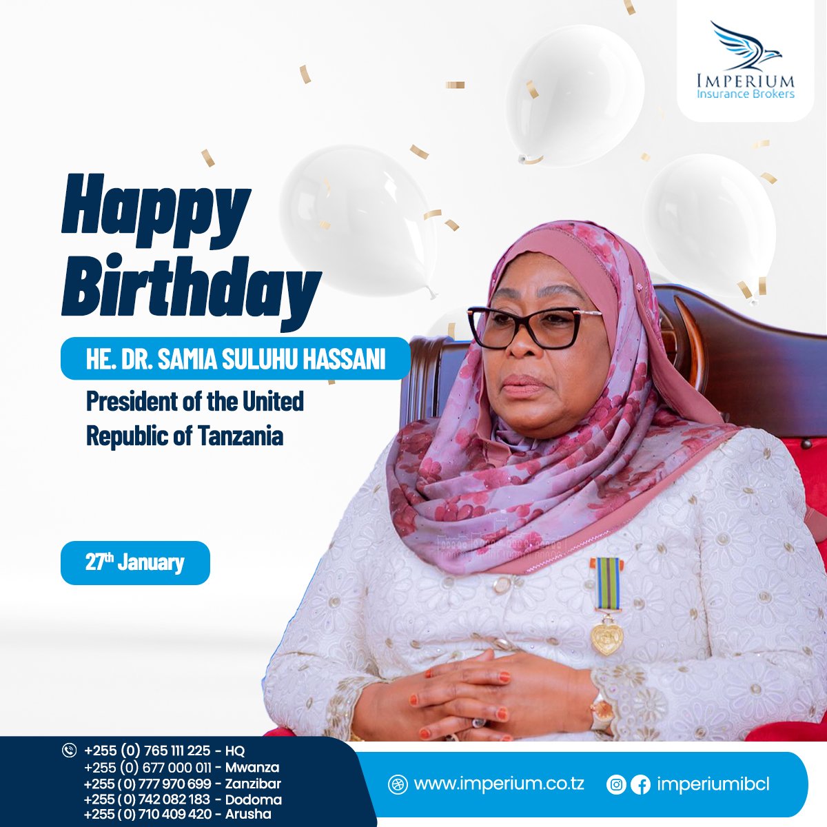BrokersImperium's tweet photo. Happy birthday to Her Excellency Dr. Samia Suluhu Hassan, President of the United Republic of Tanzania. https://t.co/9DfrQMycUW