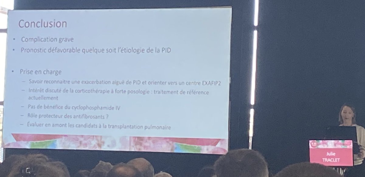 🔴[CPLF 2024 ] : excellent topo de Julie Traclet <a href="/OrphaLung/">Vincent Cottin</a> <a href="/CHUdeLyon/">HCL - Hospices Civils de Lyon</a> sur les exacerbations aiguës de #PID chroniques : reconnaître, orienter, traiter 👇

<a href="/SPLF_SocPneumo/">Société de Pneumologie de Langue Française (SPLF)</a> <a href="/La_SRLF/">SRLF</a> 
#CPLF #respifil_cplf2024