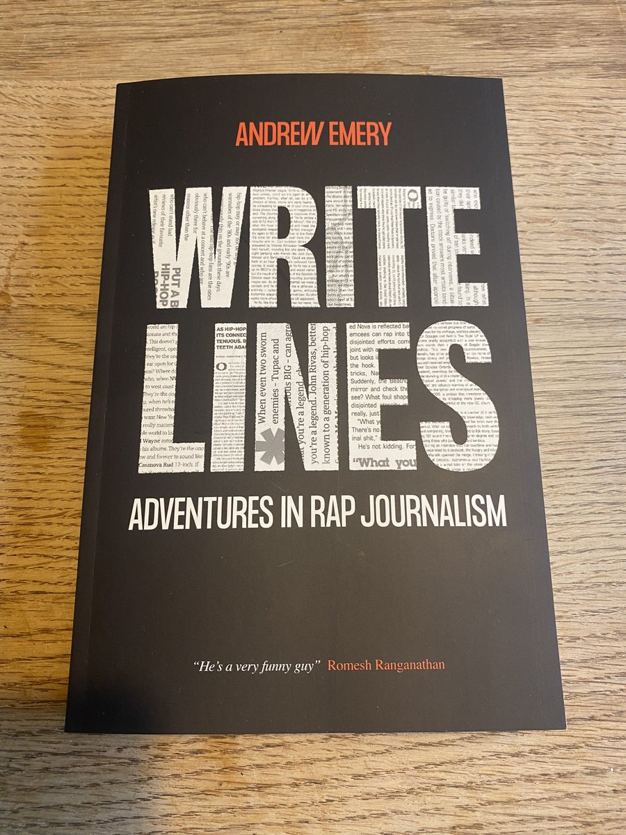 Lucky to get an advance copy of this - ‘Write Lines’ - the new book from Andrew Emery about his adventures over the years as a journalist for Hip Hop Connection etc 🔥 Started reading last night and already hilarious!!! Super honest with some amazing stories - essential