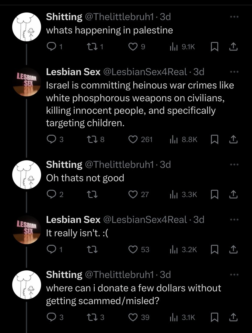 lesbian sex and shitting are doing more than most of you to help palestine