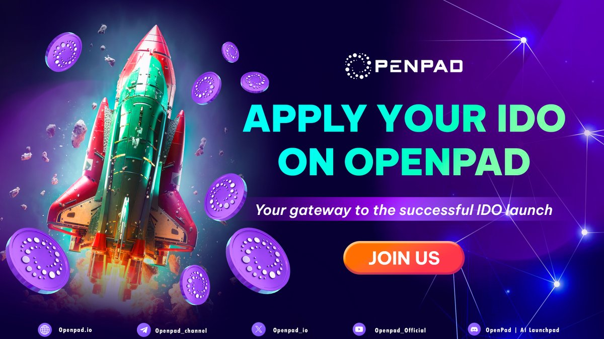 Make Your Launch Successful - Apply IDO Now On OpenPad

👉 IDO Application Form: forms.gle/DKzZb1eHoPeQiC…
👉 Contact: <a href="/lucas0xeth/">Lucas OpenPad AI | VC</a> (Telegram/Discord) or partners@openpad.io

OpenPad - Your gateway to a successful IDO