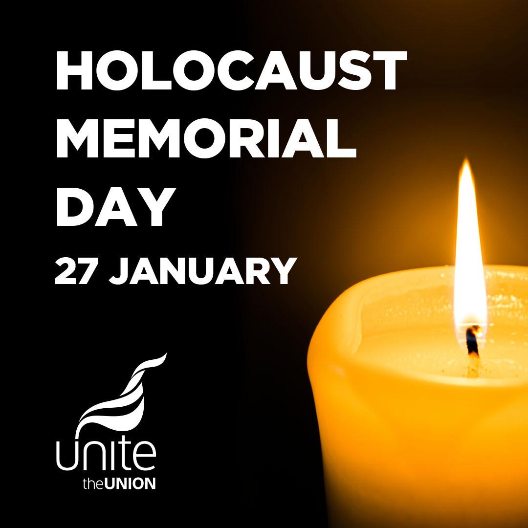 unitetheunion's tweet photo. Today, honour those lost to genocide across history. Acknowledge all victims, those from different races, and our disabled and LGBT+ communities. May we strive for a world with dignity, respect, and equality for all. And we say never again.
#HolocaustMemorialDay #NeverForget https://t.co/oU1qSfQkwl