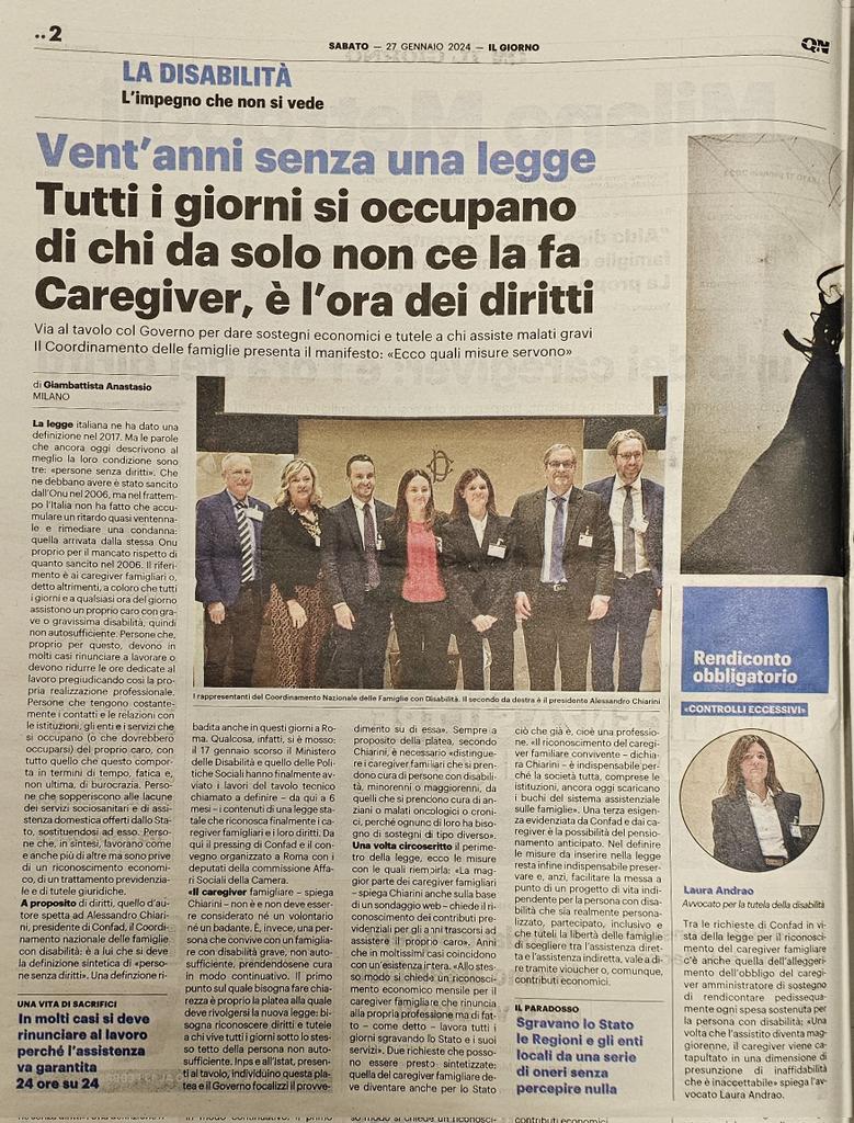 Una legge per il riconoscimento del caregiver familiare (convivente) non è più procrastinabile.
@ConfadD <a href="/qn_giorno/">Il Giorno</a>
#nonsimolla