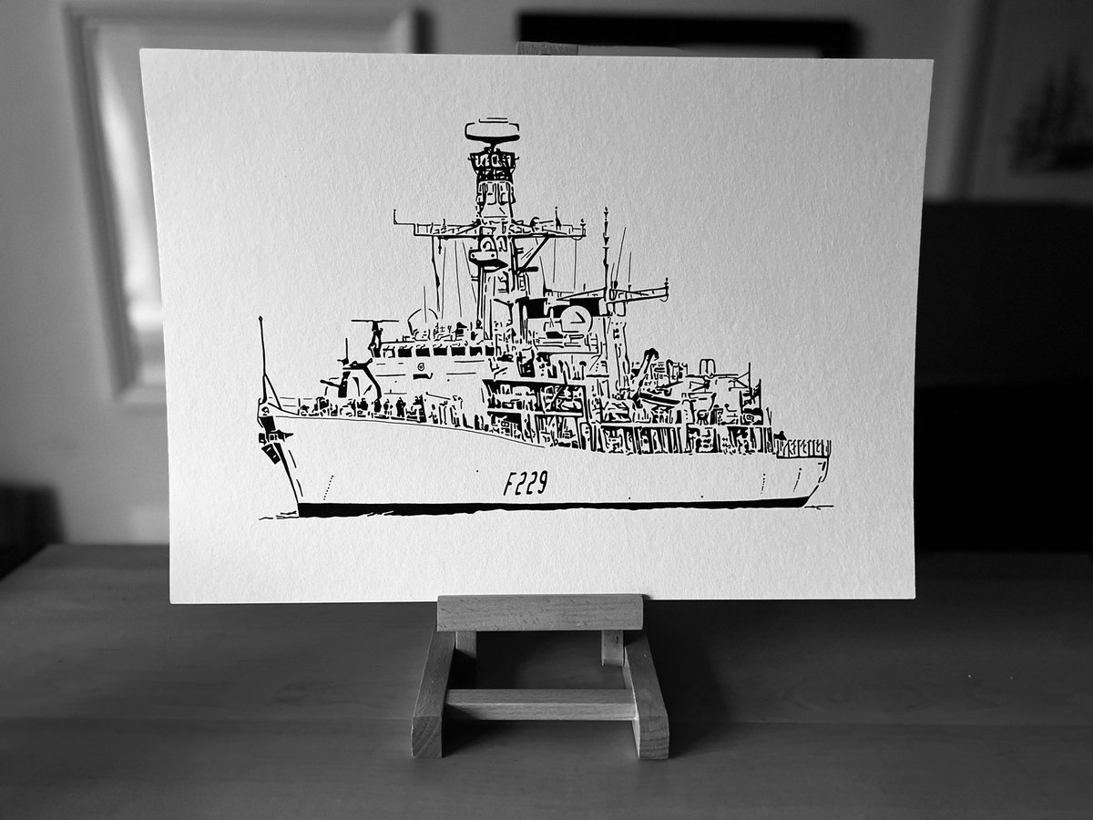 indigozuluink's tweet photo. ⚓️ HMS LANCASTER ⚓️
After a few requests for this, @HMSLANCASTER will be available from next week. Preorders now being taken, see below for more details ⚓️
#hmslancaster #f229 #hmnbportsmouth #frigate #royalnavy #britisharmedforces #militaryartist #inkdrawing https://t.co/GxuSFm3fYL