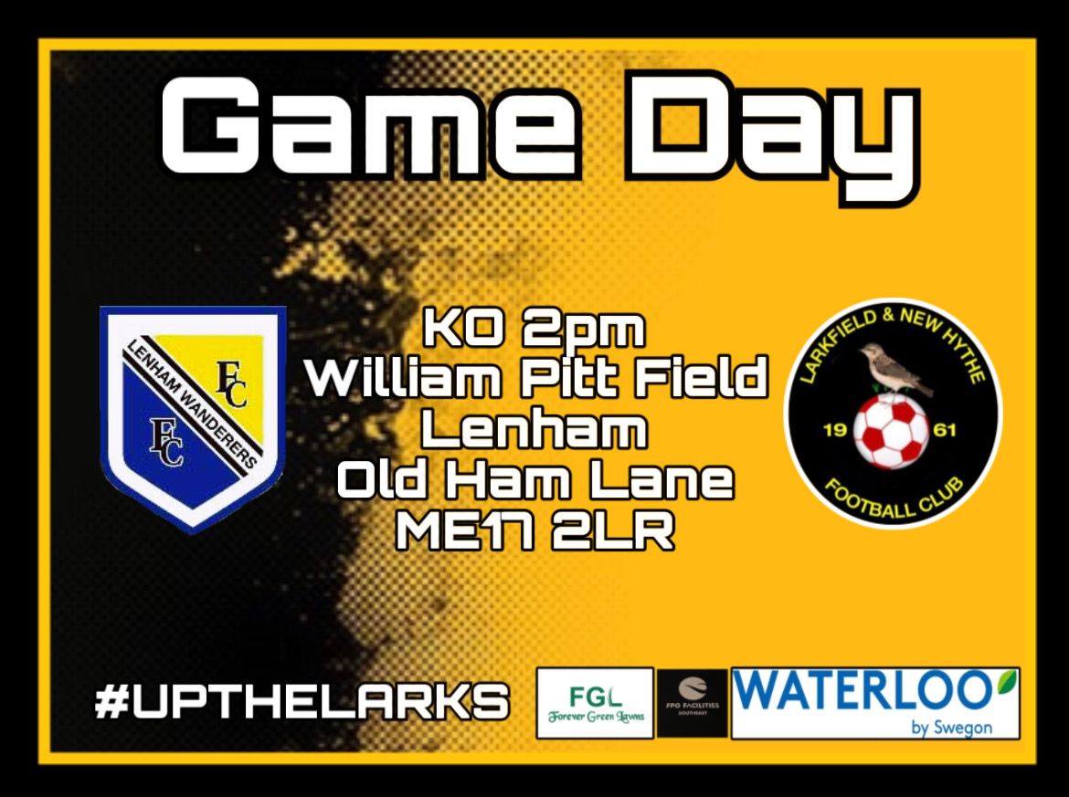 Big Game Today As We Travel To Our Rivals Lenham Wanderers In The League. 

We Are Looking To Continue Our Good Form Today &amp; Get 3 Points! 

Come Down &amp; Support Us! 

#UpTheLarks 🟡⚫️