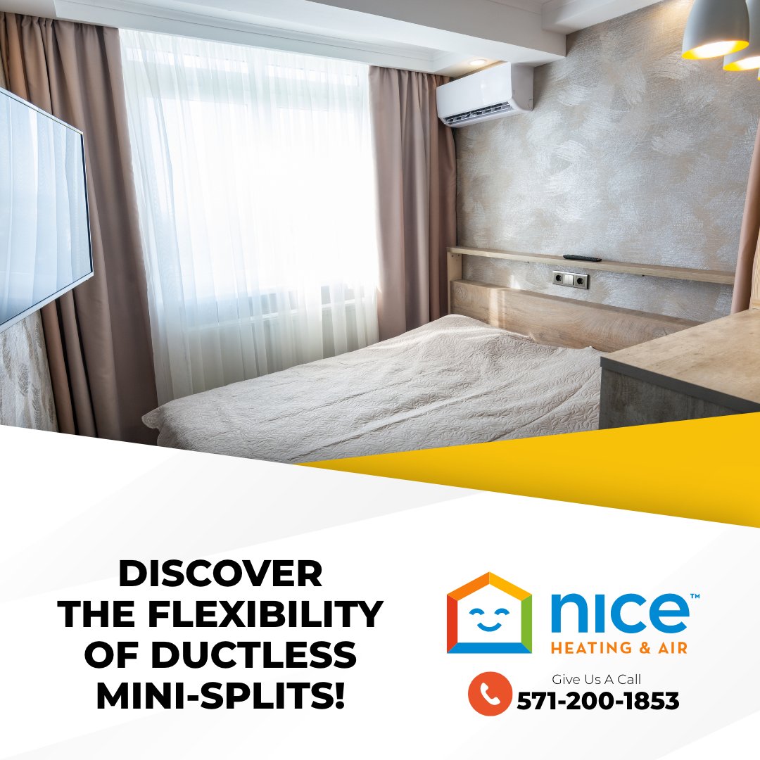 Perfect for personalized comfort in every room. Nice Heating &amp; Air specializes in installation and service. Ready for a more efficient heating and cooling solution? Call 571-200-1853 today!

nicehomeservices.com

#MiniSplitMagic #HVACExperts #NiceHeatingAndAir
