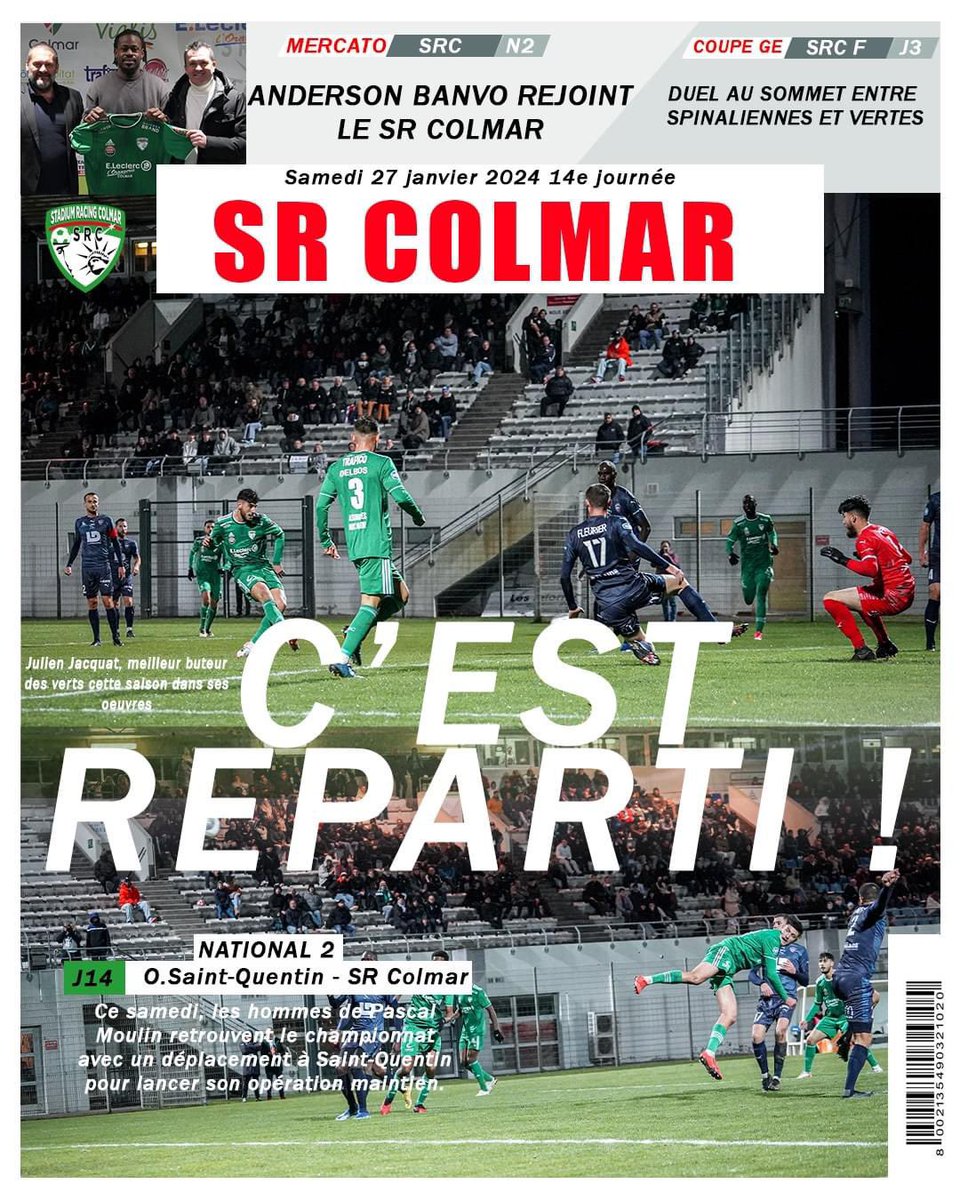 𝘾'𝙚𝙨𝙩 𝙧𝙚𝙥𝙖𝙧𝙩𝙞 ! 🔥

Les Verts retrouvent enfin la route du championnat avec ce duel face à l'Olympique Saint-Quentinois ce soir à 18h00.
Donnez de la force à votre équipe, elle en aura besoin !

#fiertéverte💚