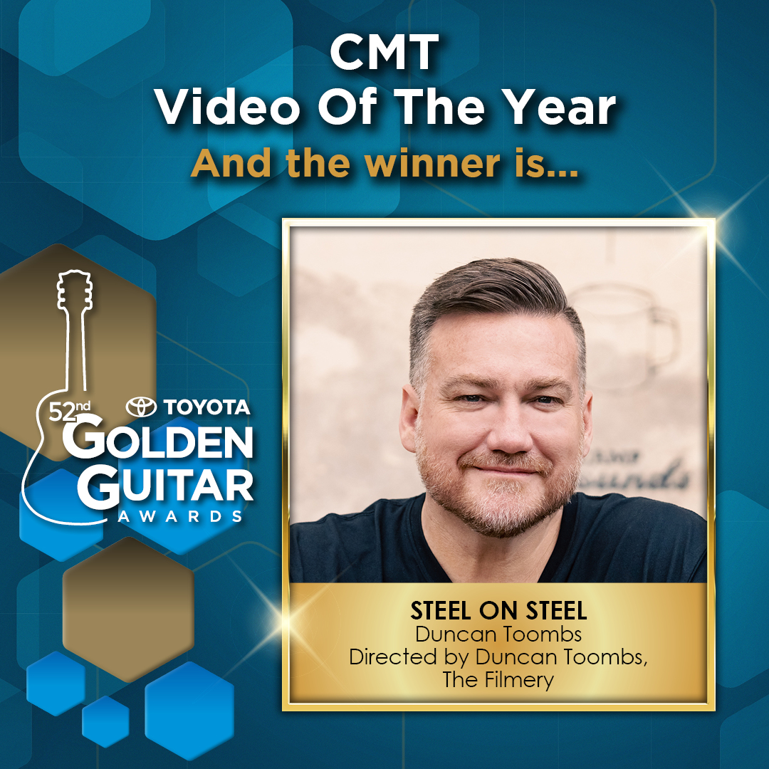 The winner of the @CMT Video of the Year is Duncan Toombs for “Steel on Steel” directed by Duncan Toombs, The Filmery. #GoldenGuitars #TCMF2024