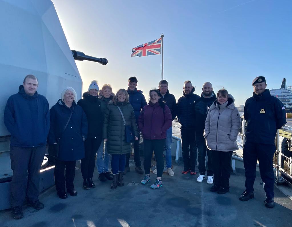 We were delighted to welcome guests from our local affiliations and other civic groups on board today, giving them an insight into life on board and some of the world-class kit we use to protect our Nation's interests from seabed to space 🇬🇧 @5_fusiliers @rafboulmer