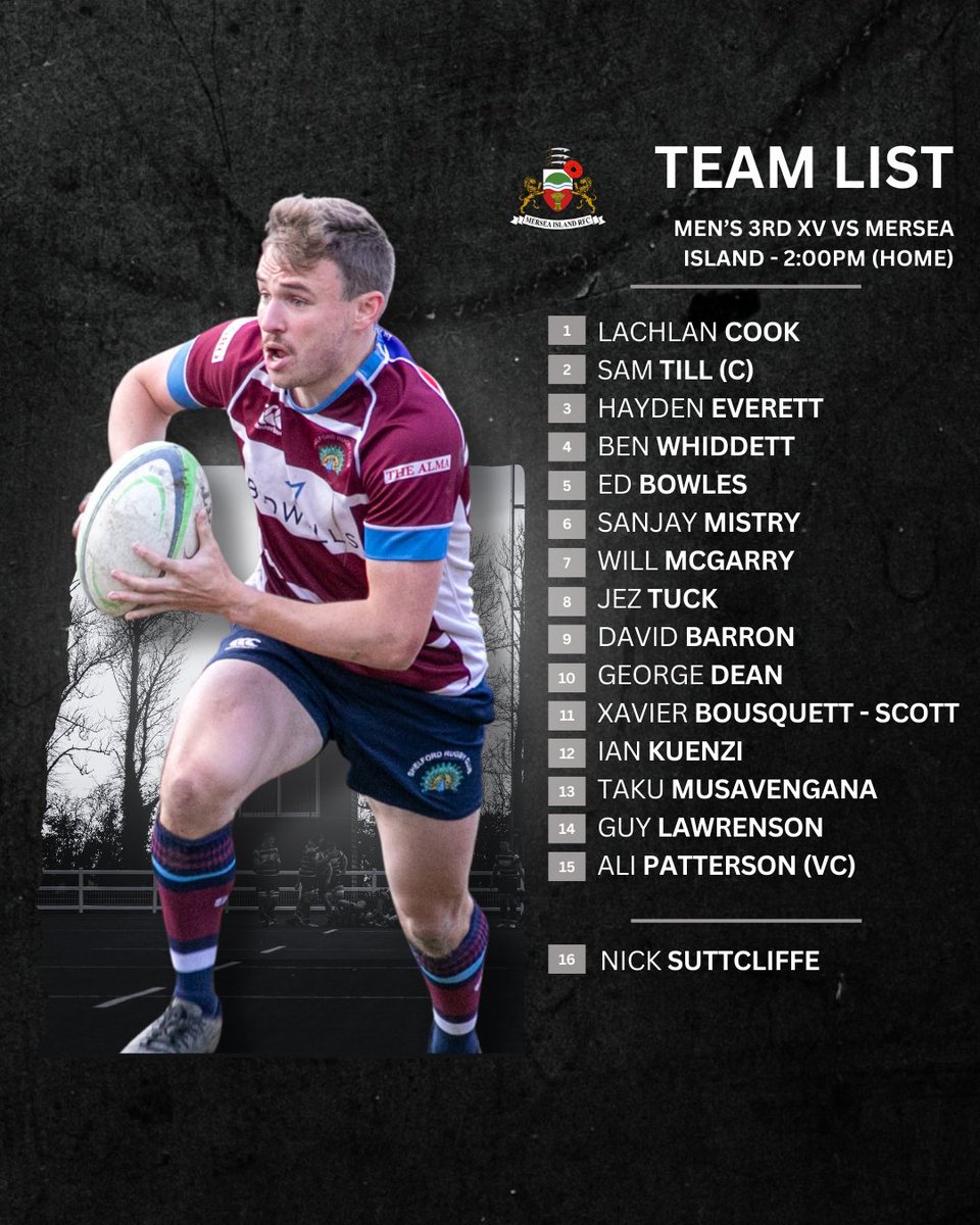 Game Day 🦚⚡️

Here are your men's team lists for today's fixtures 🏉

#gameon #gameday #rugby #rugbyunion #rugbyplayer #rugbyteam #cambridge #england