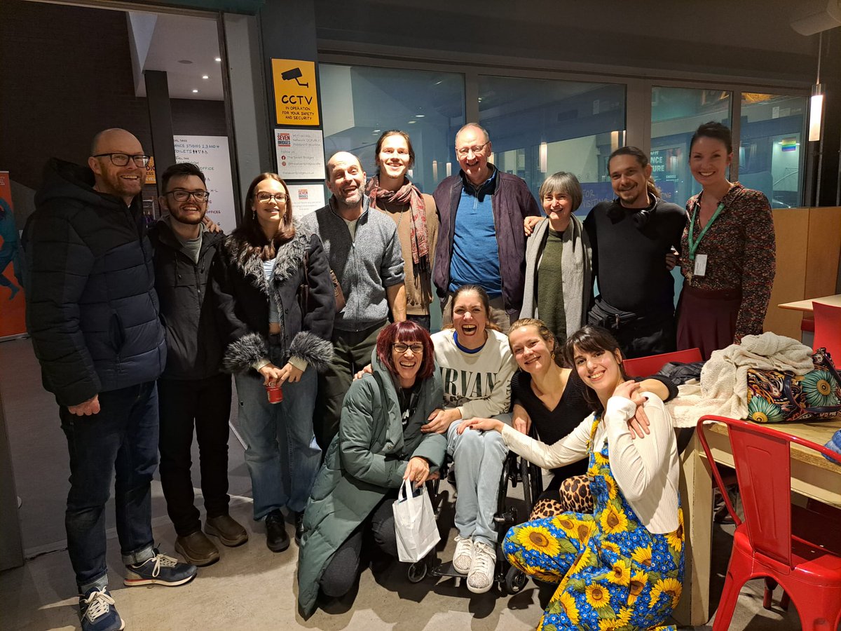 That_Bill's tweet photo. With the @Tinarts and #PerformDance teams and dancers after last night's beautiful and tender showcase of #Augenhöhe designed for classrooms. Thanks to @dancecity for hosting and @DachverbandTanz and @tanzmobil for helping make it happen. #internationalcollaboration https://t.co/ChAli5lCVc