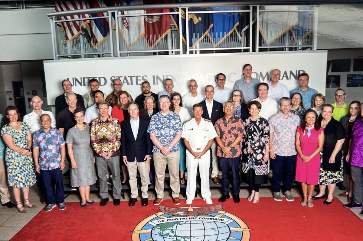 U.S. Ambassadors from across the Indo-Pacific and Washington regional officials — hosted by @INDOPACOM military leaders. A great week for joint, interagency strategizing to address opportunities & challenges across the region.