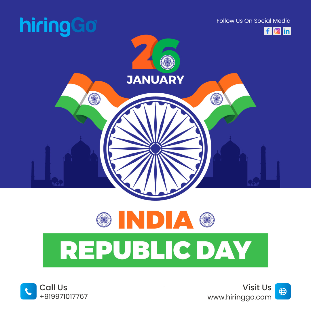 HiringGo's tweet image. 📷 Celebrating the spirit of unity, diversity, and freedom on this glorious Republic Day! 📷 Join us at HiringGo as we embrace the values that make our nation great. #HappyRepublicDay #HiringGo
hiringgo.com
hello@hiringgo.com
+91-9971017767