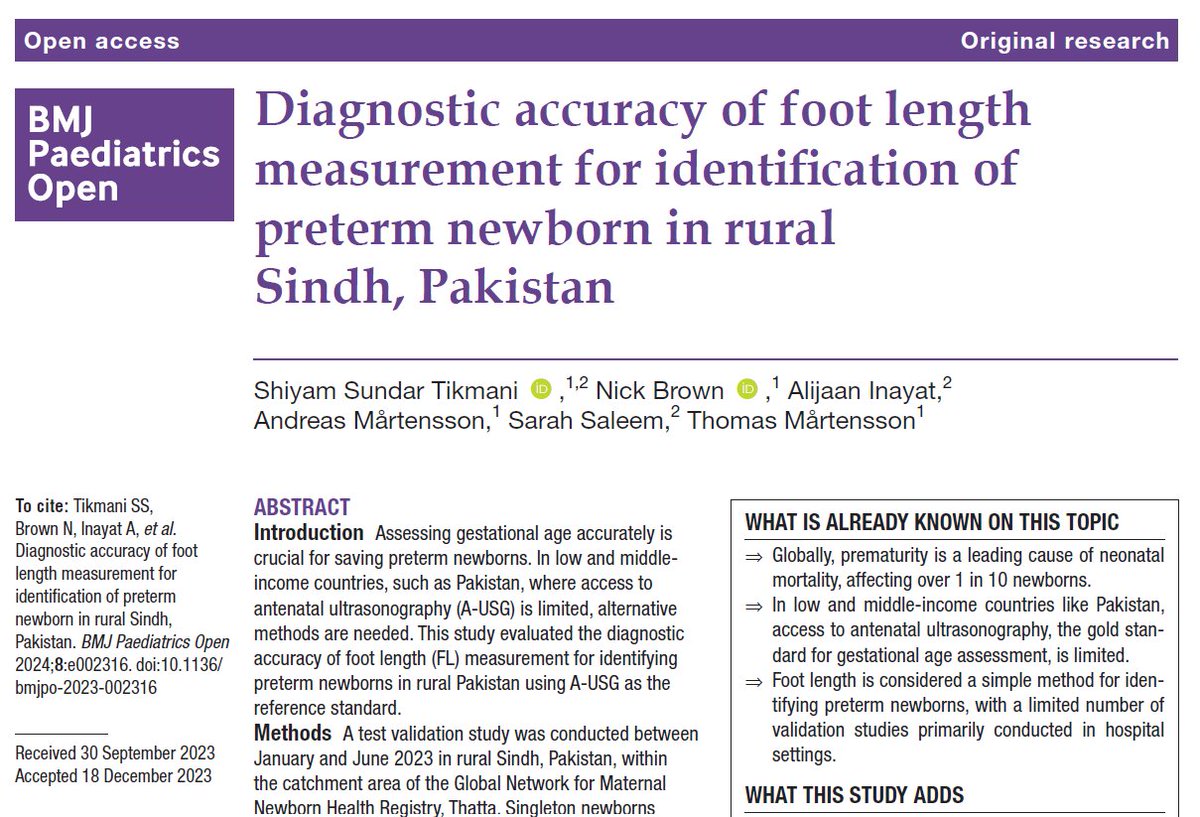 Shiyam Tikmani MBBS, MSc, PhD (@shiyam_tikmani) on Twitter photo Empowering rural healthcare providers🌾✨with foot length (FL) measurement! A cost-effective tool for identifying preterm births where ultrasound access is limited.👣<a href="/AKU_CHS/">AKU Community Health Sciences</a> <a href="/AKUGlobal/">Aga Khan University</a> Empowering rural healthcare providers🌾✨with foot length (FL) measurement! A cost-effective tool for identifying preterm births where ultrasound access is limited.👣<a href="/AKU_CHS/">AKU Community Health Sciences</a> <a href="/AKUGlobal/">Aga Khan University</a>