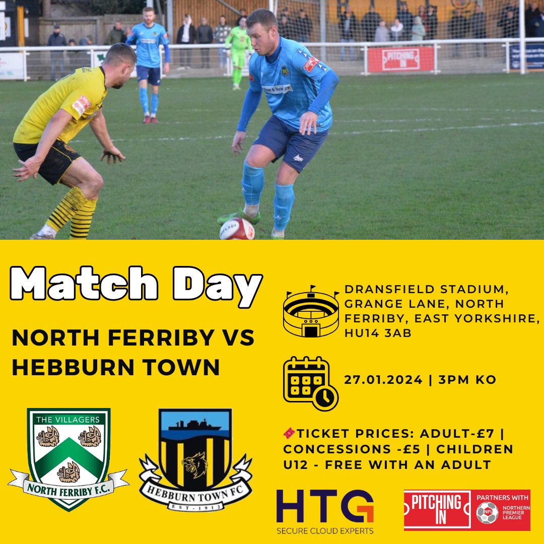 It’s Match Day Hornets as we make the journey down to @north_ferribyfc as we look to get back to winning ways, so lets get behind the lads🐝 Details Below👇 🆚 North Ferriby 🏟️ The Dransfield Stadium 📆 27/01/24 ⏰ 3pm 🏆 @NorthernPremLge