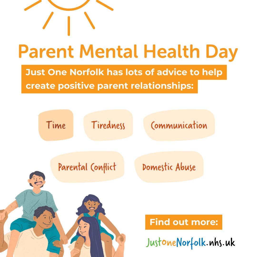NHS Norfolk & Waveney CYP (@norfolkcyp) on Twitter photo It's #ParentMentalHealthDay and it's all about creating positive relationships! On #JustOneNorfolk we have lots of information to help you including working together, mental health and communication. Learn more here:  buff.ly/3HBhcqE It's #ParentMentalHealthDay and it's all about creating positive relationships! On #JustOneNorfolk we have lots of information to help you including working together, mental health and communication. Learn more here:  buff.ly/3HBhcqE