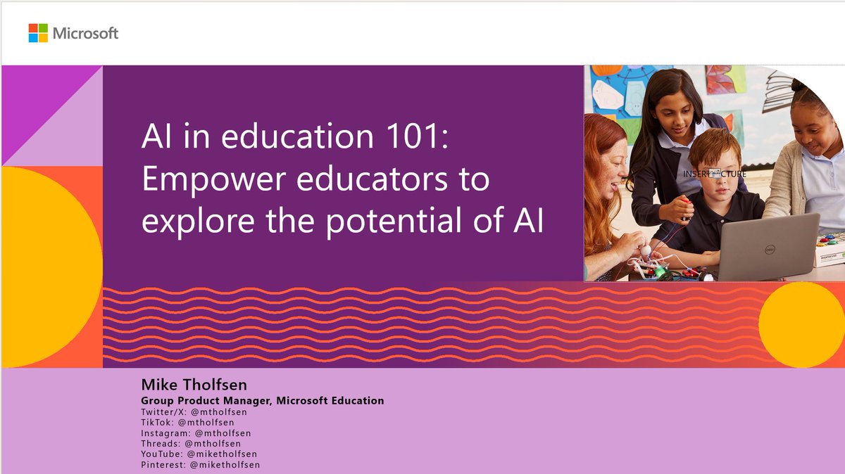 I've had many folks ask about getting a copy of my 'AI for Educators' PPT deck from #Bett2024.  If you'd like to get a copy of it to share in your school or with other educators, fill out this Form 👇

Form: forms.office.com/r/6cMc2q1L91

#MIEExpert #MicrosoftEDU