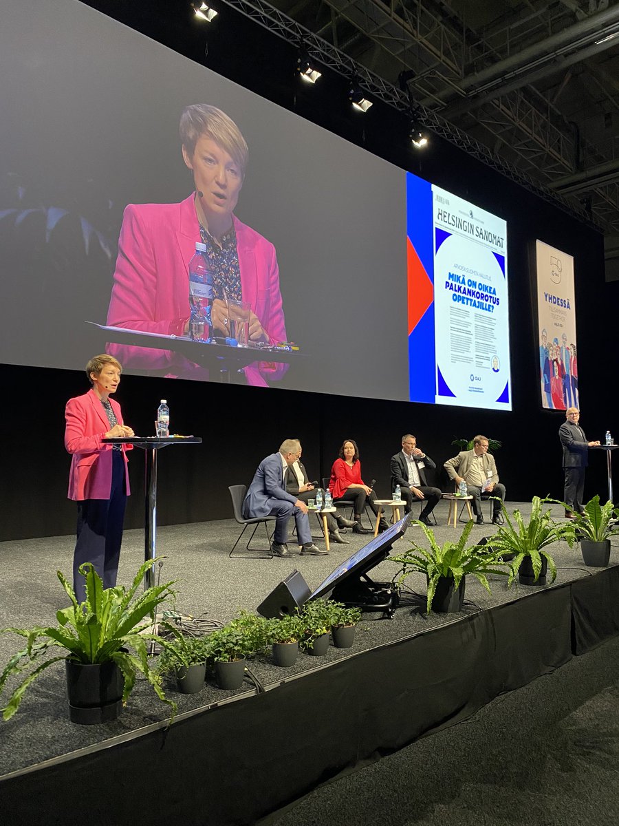 Suuri työmarkkinakeskustelu käynnnissä Visio-lavalla #educa24. <a href="/oajry/">OAJ</a> <a href="/KatarinaMurto/">Katarina Murto</a> kertoo, miksi OAJ ei hyväksy hallituksen suunnittelemia työelämäheikennyksiä. Tilaisuus katsottavissa myös striimiin kautta oaj.fi/ajankohtaista/… #työmarkkinat